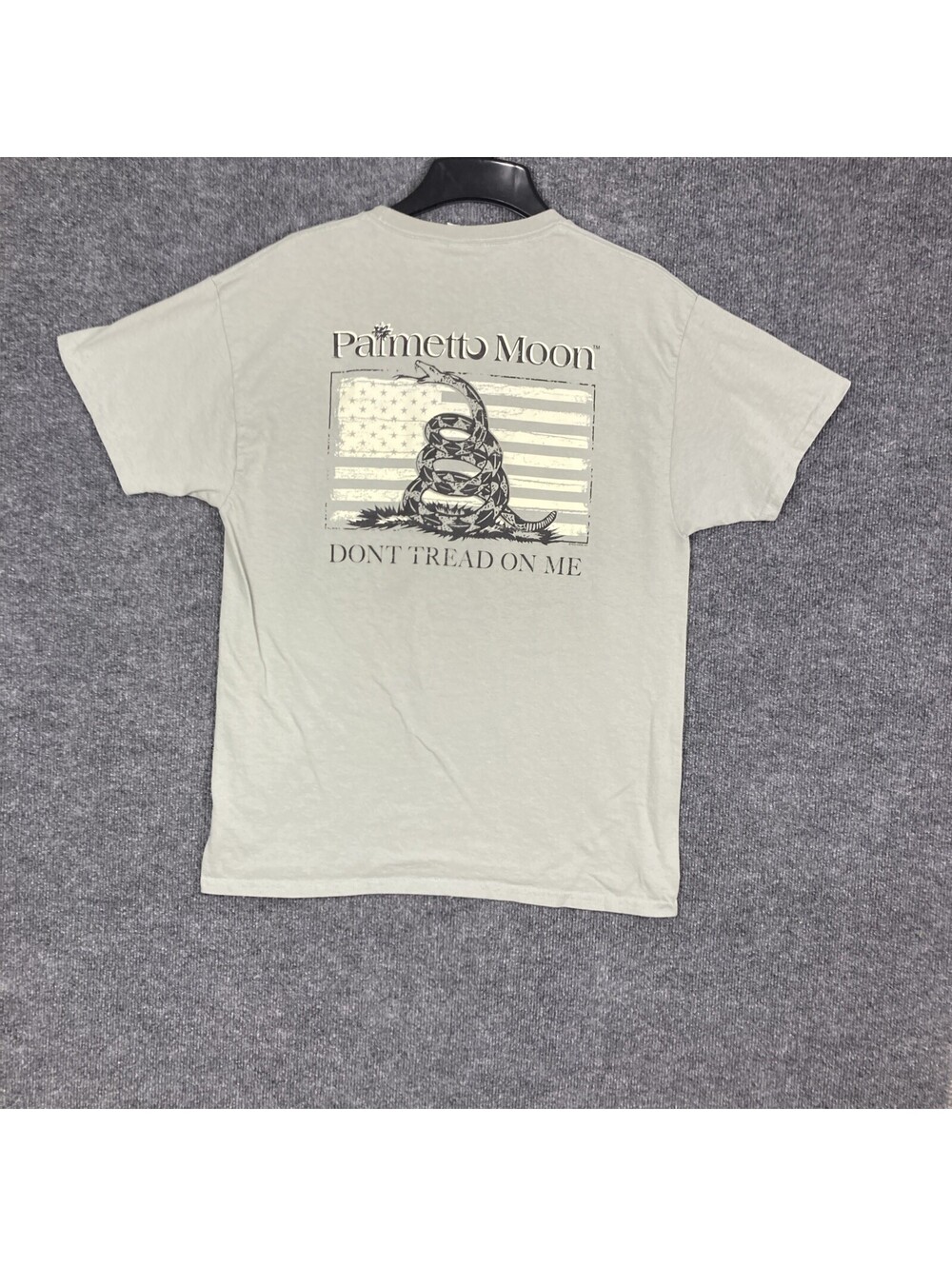 Palmetto Moon Mens Large Army Green S/S Don't Tread on Me 100% Cotton Shirt EUC